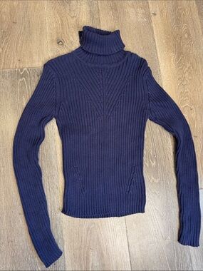 Energie Navy Ribbed Turtleneck Sweater 0739